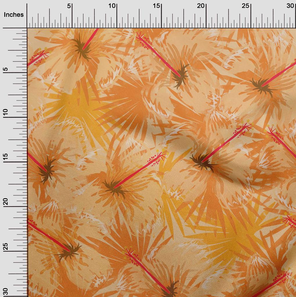 oneOone Хлопковая гибкая темно-бирюзово-зеленая ткань, тропические абстрактные листья, шитье, ремесленные проекты, принты на ткани в ярдах, 40 дюймов