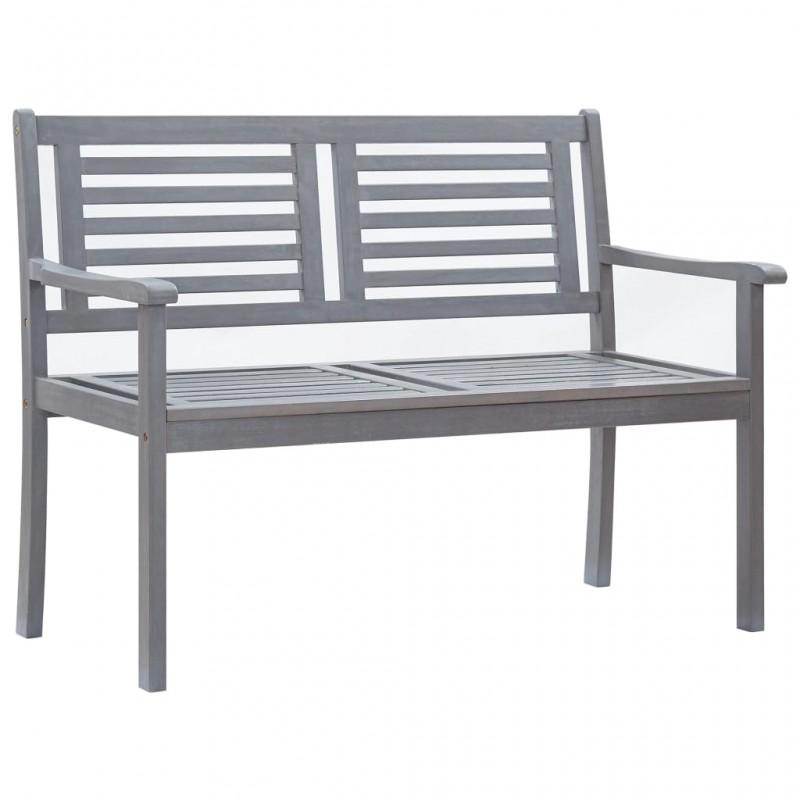 Day and Night - Day and Night 2-seater Garden Bench Solid Gray Eucalyptus Wood 120 Cm
