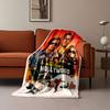 Collage of characters and scenes with a Hollywood theme on a vibrant backdrop. for all seasons blanket lunch break throw gift