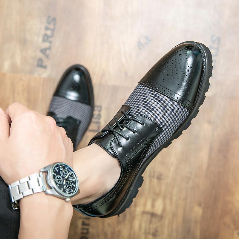 Новые высококачественные кожаные мужские туфли-броги на шнуровке Bullock Business Dress Men Lattice Oxfords Shoes Men Formal Shoes Big Size