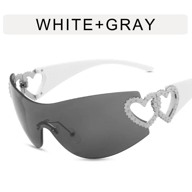 Модельер солнцезащитные очки женские роскошные трендовые солнцезащитные очки Y2k женские розовые очки в форме сердца UV4