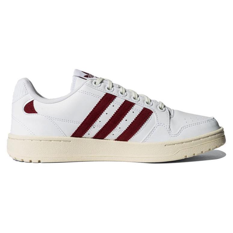 Adidas Originals NY 90 Stripes Leather Slip Resistant Abrasion Resistant Low top Skateboard Shoes Unisex White Red HQ4271