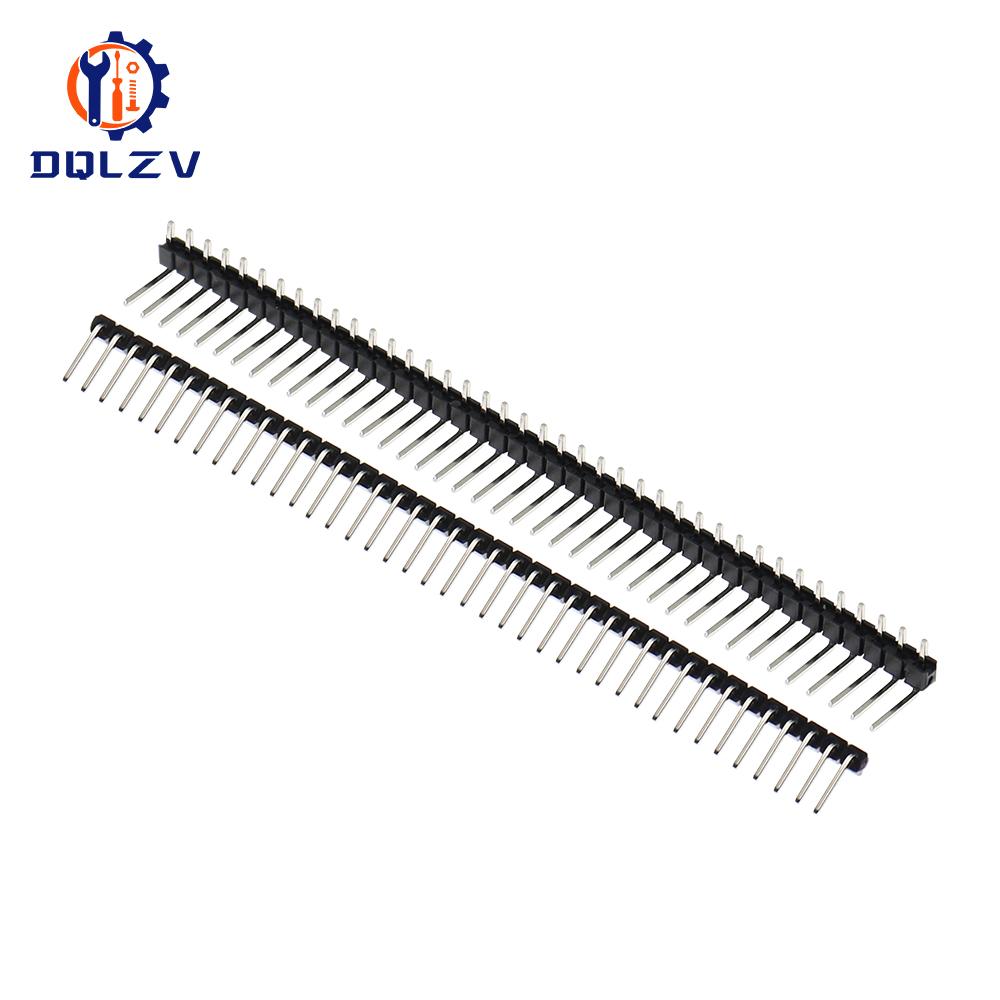 1X40Pin 2.54MM Прямоугольный Однорядный Штыревой Разъем Папа 90 градусов Игольчатый Разъем