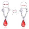 Adjustable Red Water Drop Fake Nipple Ring Jewelry – Holeless Piercing Design