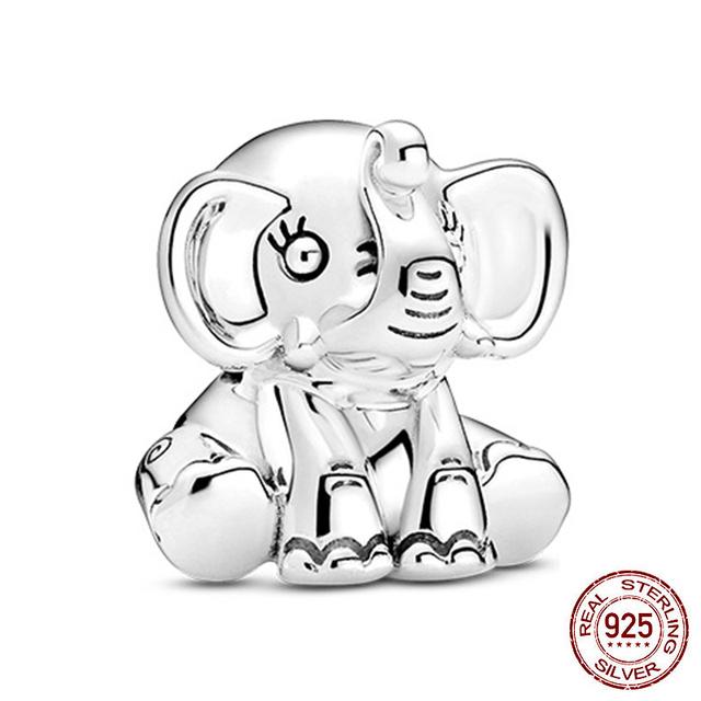 Новый Стерлингового Серебра 925 Единорог Кошка Собака Сова Обезьяна След Милое Животное DIY Тонкие Бусины Подходит Оригинальный Модный Браслет-Подвеска