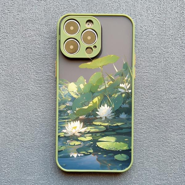 Летний чехол для телефона с цветком лотоса Для iPhone 16 15 Pro Max Чехол Для iPhone 11 14 12 13 Pro Max Mini 7 8 15 Plus XS X XR Задняя крышка