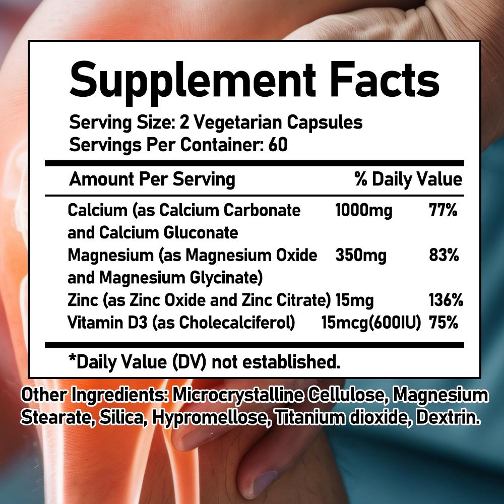 Dietary Supplement, With Calcium, Magnesium, Zinc, Vitamin D3, 120 Capsules