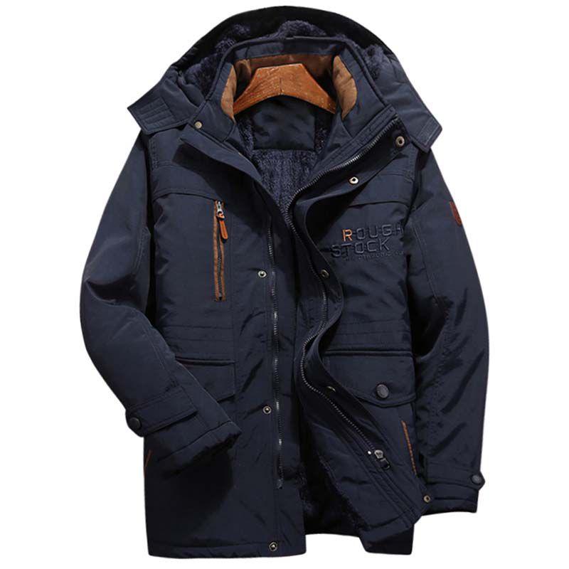 Warm Mens Winter Thick Fur Lined Hooded Jacket Zipper Bomber Military Parka Coat