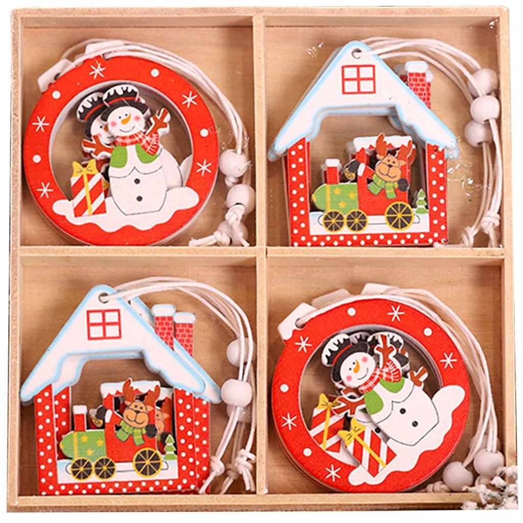 Рождественские украшения Креативные деревянные подвески DIY Мини-украшения для елки