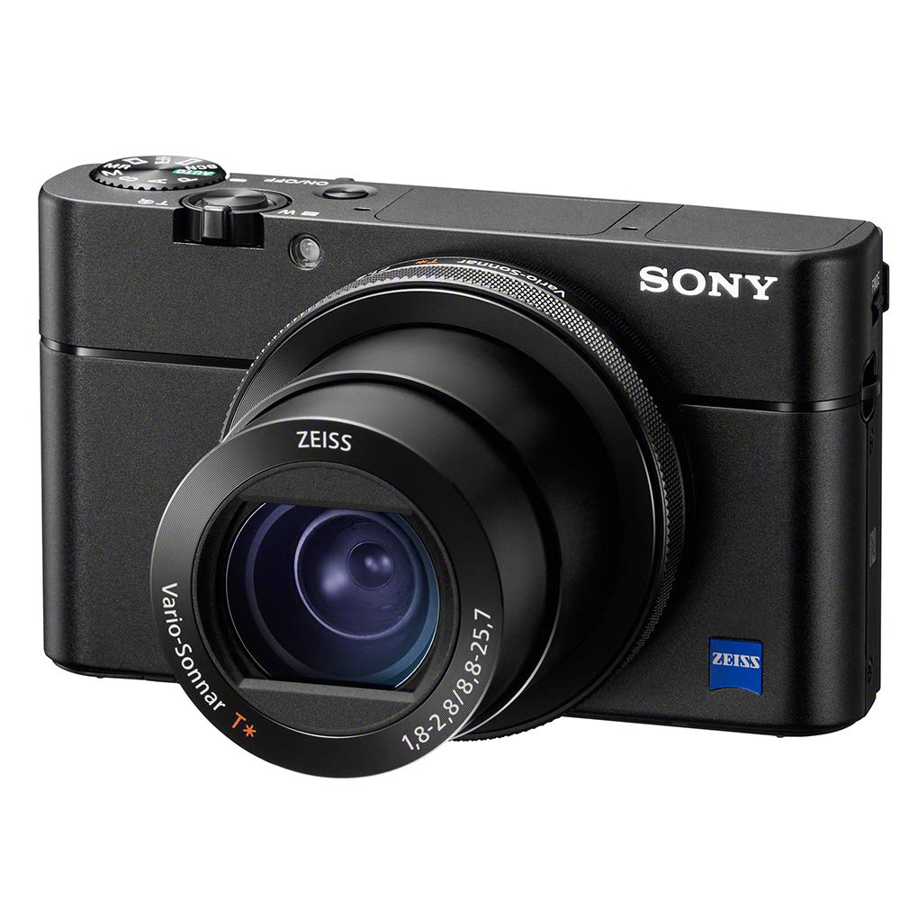 Sony Компактная цифровая камера RX100V с многослойной CMOS-матрицей, оптическим зумом, наклонным ЖК-экраном и записью видео 4K Cyber-shot (черный) 1,0-дюймовый сенсор, 2,9x