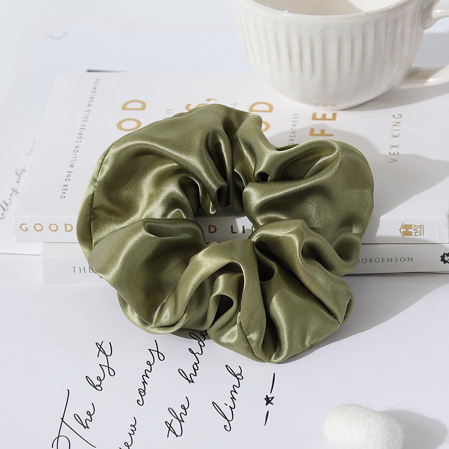 Custom logo 100% Mulberry 22momme 7cm Silk Scrunchies Hair Ties Hair Accessories for Girls