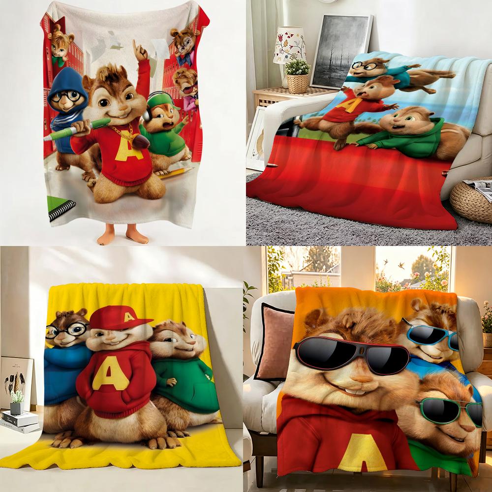Movie Alvin And The Chipmunks Throw Flannel Throw Blanket Suitable for Sofa Living Room Bedroom