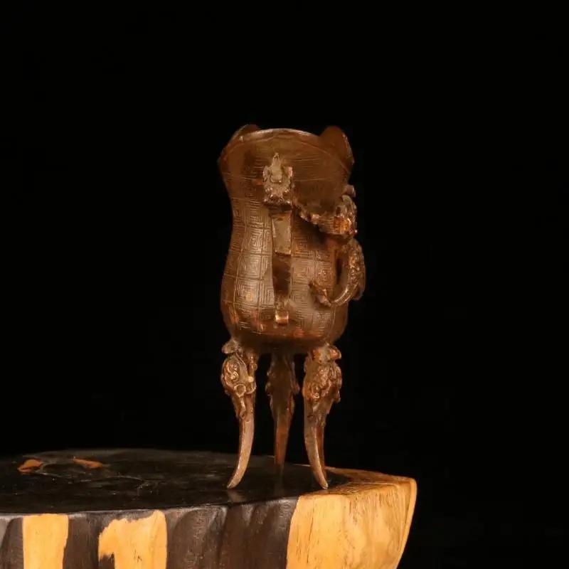 Ancient Imperial Cup Imitation Purple Copper Wine Bottle Antique Goblet Metal Crafts Small Wine Glass Home Decorations Ancient