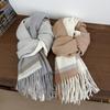 Korean Style Women's Cashmere Scarf Thickened Winter Neck Warmer Checkered Scarf  Autumn Winter