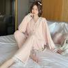Velvet Pajamas Women's Lace Sweet Autumn and Winter Thickened Warm Loungewear Set Can Be Worn Outside Home Clothes