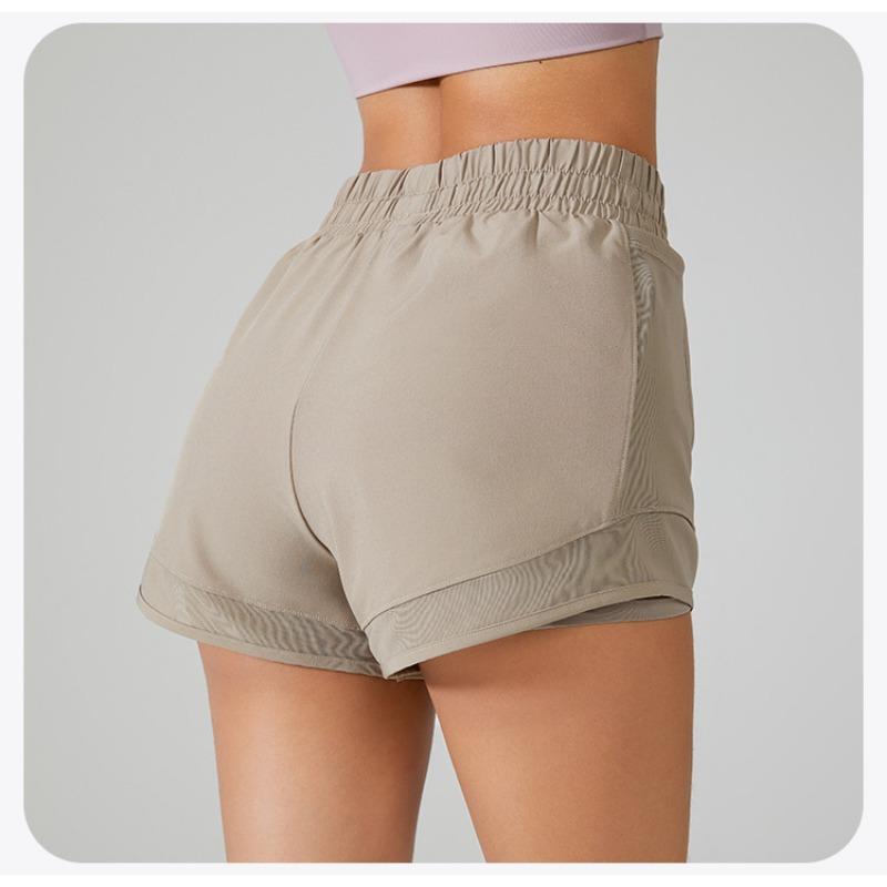Женские летние поддельные спортивные шорты из двух частей с высокой талией, свободные антибликовые брюки для фитнеса