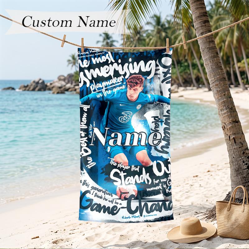 Kai Havertz Custom Name Printed Beach Towel Personalized Soft Towel For Swimming Beach Travel