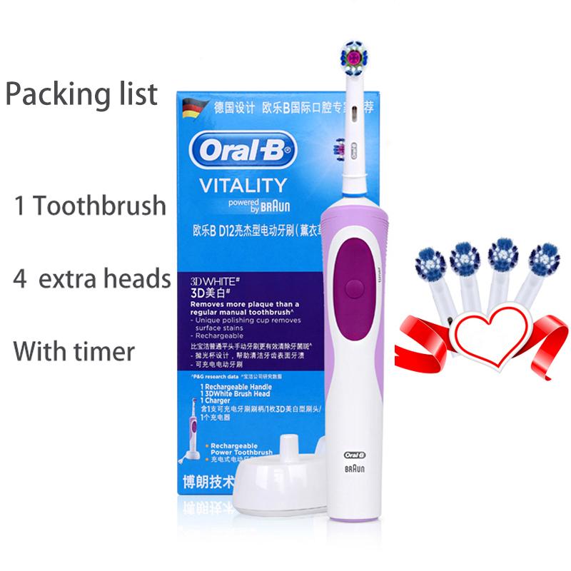 Оригинальная электрическая зубная щетка Oral B серии D12, щетка для зубов с вращением, прецизионное чистое отбеливание зубов, щетка для ухода за деснами