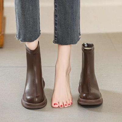 Одинарные ботинки Ботинки Мартина женские 2025 новые популярные весенне-осенние ботинки на платформе короткие ботинки кожаные ботинки Челси британский стиль женская обувь