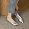 Woman Flats Pointed Toe Moccasins Shoes for Women Silver Slip-on Beau Today Lastest Casual Chic Point Offer Cheap Clearance Shoe