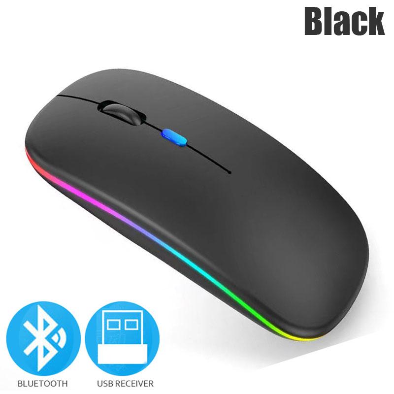 Беспроводная мышь Bluetoooth 5.0 с USB-подзарядкой, RGB-подсветкой для ноутбука, компьютера, ПК, Macbook, игровая мышь 2.4 ГГц 1600 DPI
