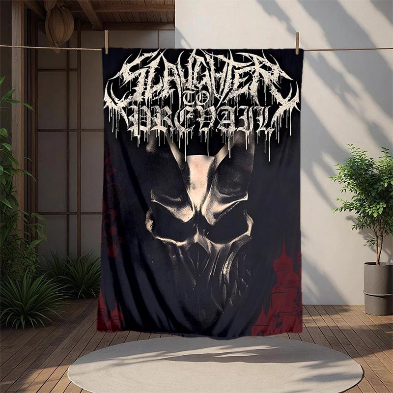 Slasher Prevail Black Metal Flannel Blanket Soft Warm All-Season Throw, Design for Camping, Car Travel, Hiking Sofa, Bed, Perfect Gift for Parties