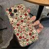 Прозрачный Минимализм Красный Цветочный Узор Чехол Для Телефона Для IPhone 17e 16 17 16e 15 14 13 12 11 Pro Max Plus Мягкий Гибкий Прочный Чехол