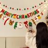Hanging Ornaments Christmas Banner Festive Garland Pull Flag Design Merry Christmas Decor Felt Material Christmas Theme