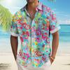 Гавайская рубашка для мужчин, мужские винтажные рубашки для боулинга на пуговицах, летняя пляжная рубашка с коротким рукавом