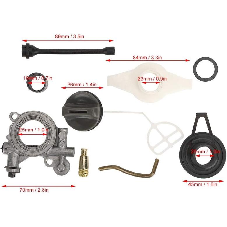 Червячная шестерня масляного насоса, Комплект червячной шестерни линии масляного насоса Замена для Husqvarna 372XP 365 371 385 390 362 570 575 576