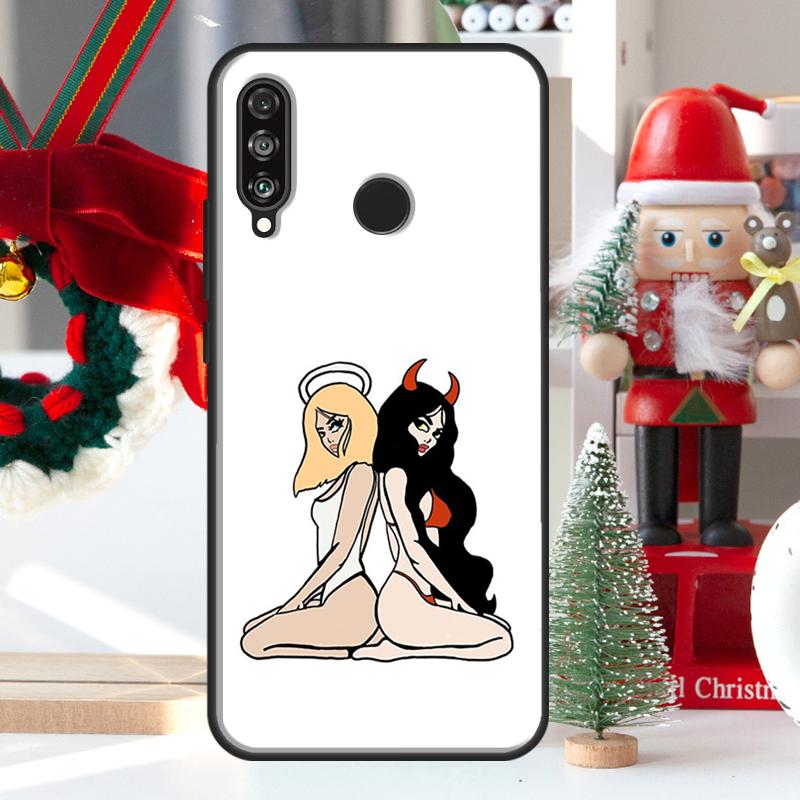 Чехол Angel Devil Girl для Huawei Nova 9 10 SE 11 Pro Y60 Y70 Y90 Y61 Y91 Y72 Y73 12i 11i 8i P20 P30 P40 Lite