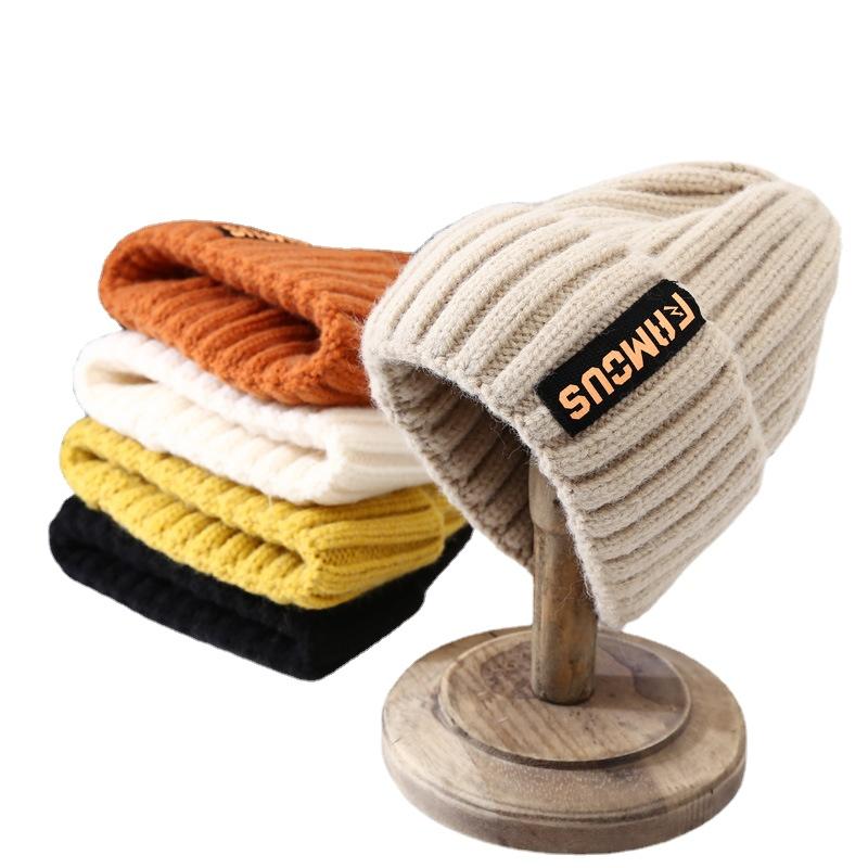 Hat Women's Autumn Winter Korean Fashion Woolen Hat Warm Ear Protection Headband Hat Big Elastic Thick Thread Knitted Hat