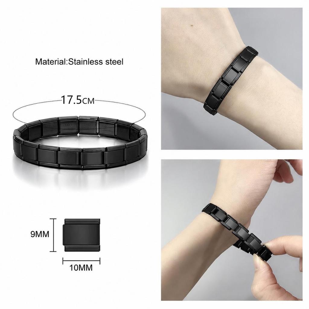 Stainless Steel Engraving Elastic Bracelet - Customizable Versatile DIY Jewelry