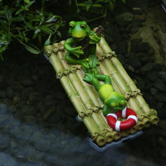 Floating Frog Ornament Waterproof Detailed Pool Decor Frog Sculpture Eco-friendly Floating Figurine Craft for Pond Pool Fish Tank