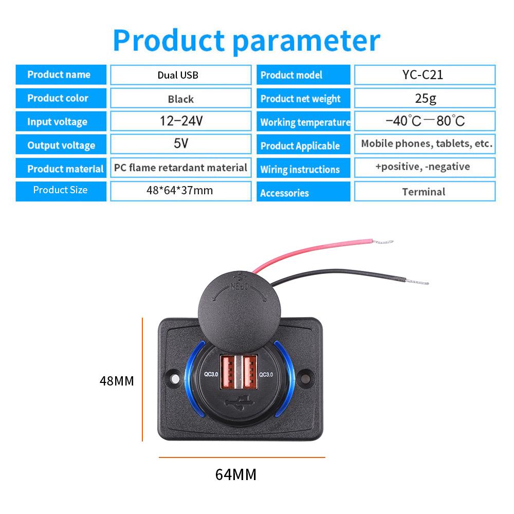 DC 12V 24V QC3.0+PD USB порт зарядное устройство светодиодная розетка адаптер панель поверхностного монтажа быстрое зарядное устройство QC3.0 Type C PD USB разъем