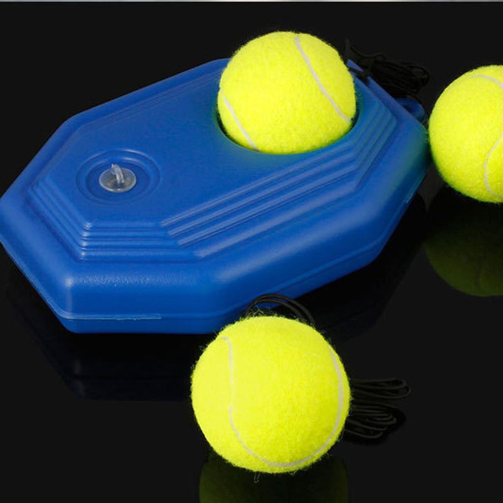 Tennis Ball Trainer Set with Base and Adjustable Rope Includes 1 or 2 or 3 Ball Options for Solo Practice and Skill Improvement