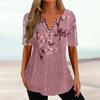 Женский топ больших размеров на пуговицах с коротким рукавом и цветочным принтом, свободный повседневный