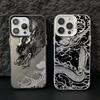 Крутой черный чехол-дракон для iPhone 17 Air 16 16e 15 14 Plus 13 12 11 Pro Max X Xs XR 8 Цветной Серебристый Жесткий Чехол