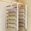 Stainless Steel Multi-Layer Folding Pants Rack Ladder with Clips