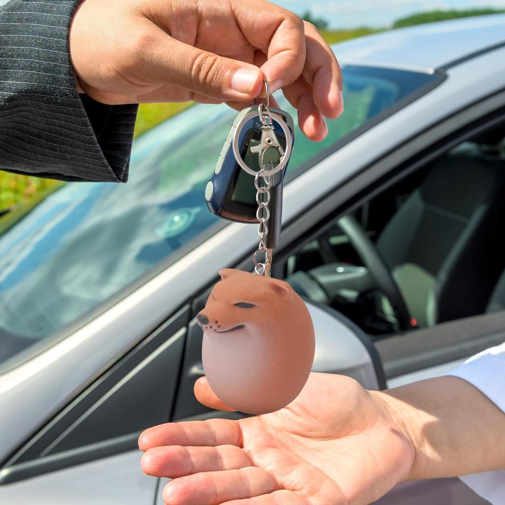 4 Pcs Shibako Key Chain, Shibako Egg Shiba Inu Toy, Dog Egg Soft Squeeze