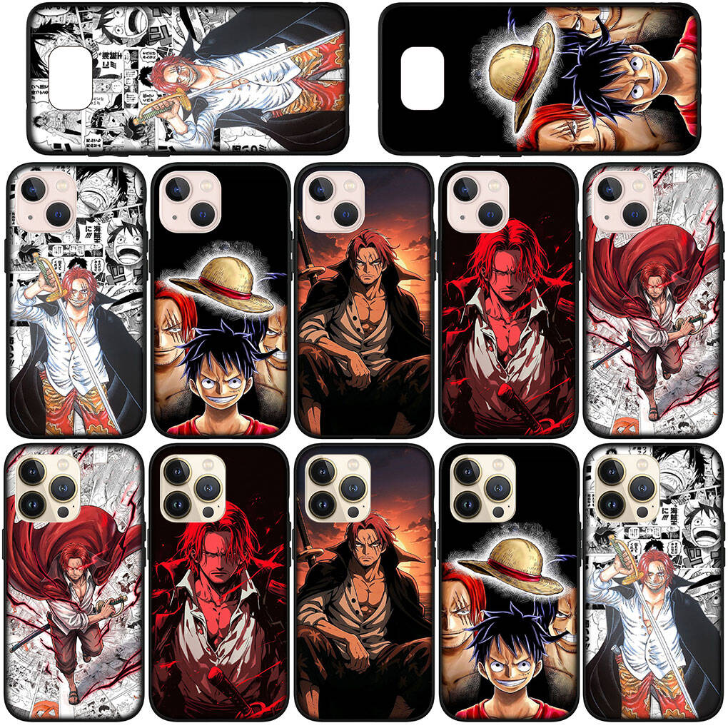 Phone Case for iPhone 17 15 16 Plus Redmi Note 14 12 11 13 Pro Max Huawei P30 P20 Lite OPPO A60 A40 A80 A38 A54 Shanks One Pieces Luffy Red Hair Cover