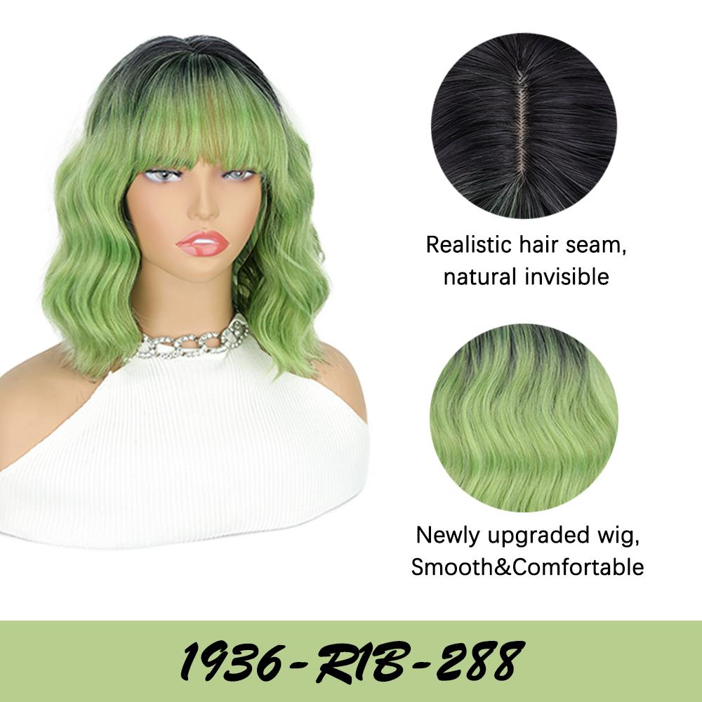 XINRAN Синтетический парик длиной до плеч с челкой, короткий волнистый кудрявый термостойкий парик из волокна для женщин, повседневное использование на вечеринках