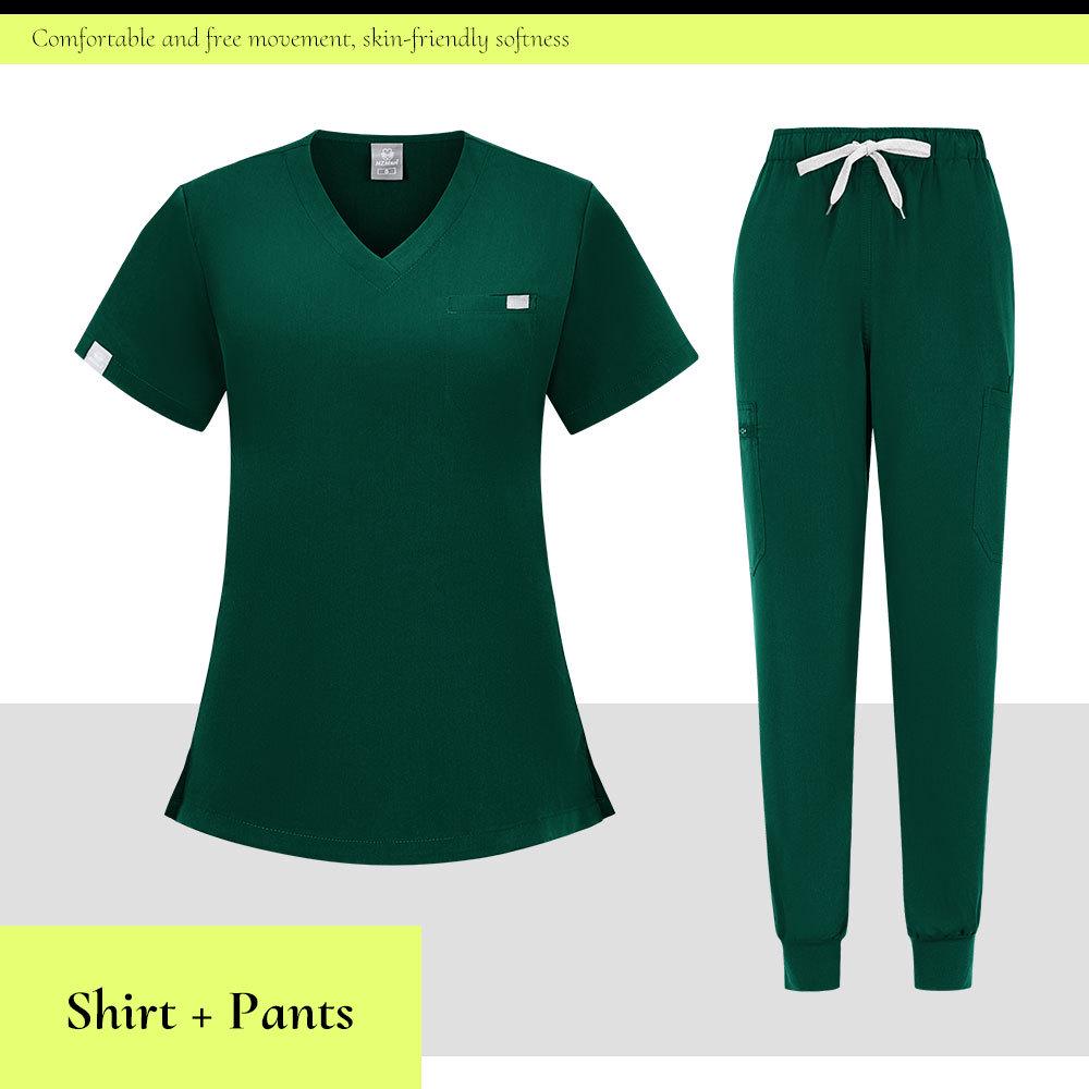 Восьмицветный медсестринский костюм-скраб - Дышащая, влагоотводящая женская униформа для ветеринарных клиник