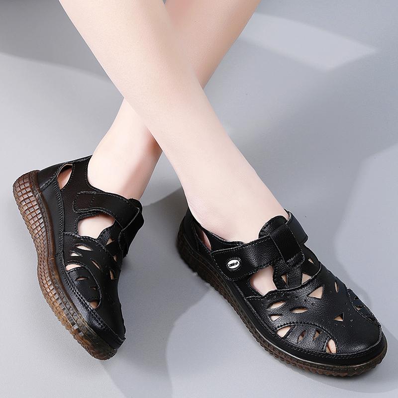 Летние женские римские сандалии Mary Jane Beach Shoes Closed Toe Casual Soft Walking Sandals for Girl Plus Size