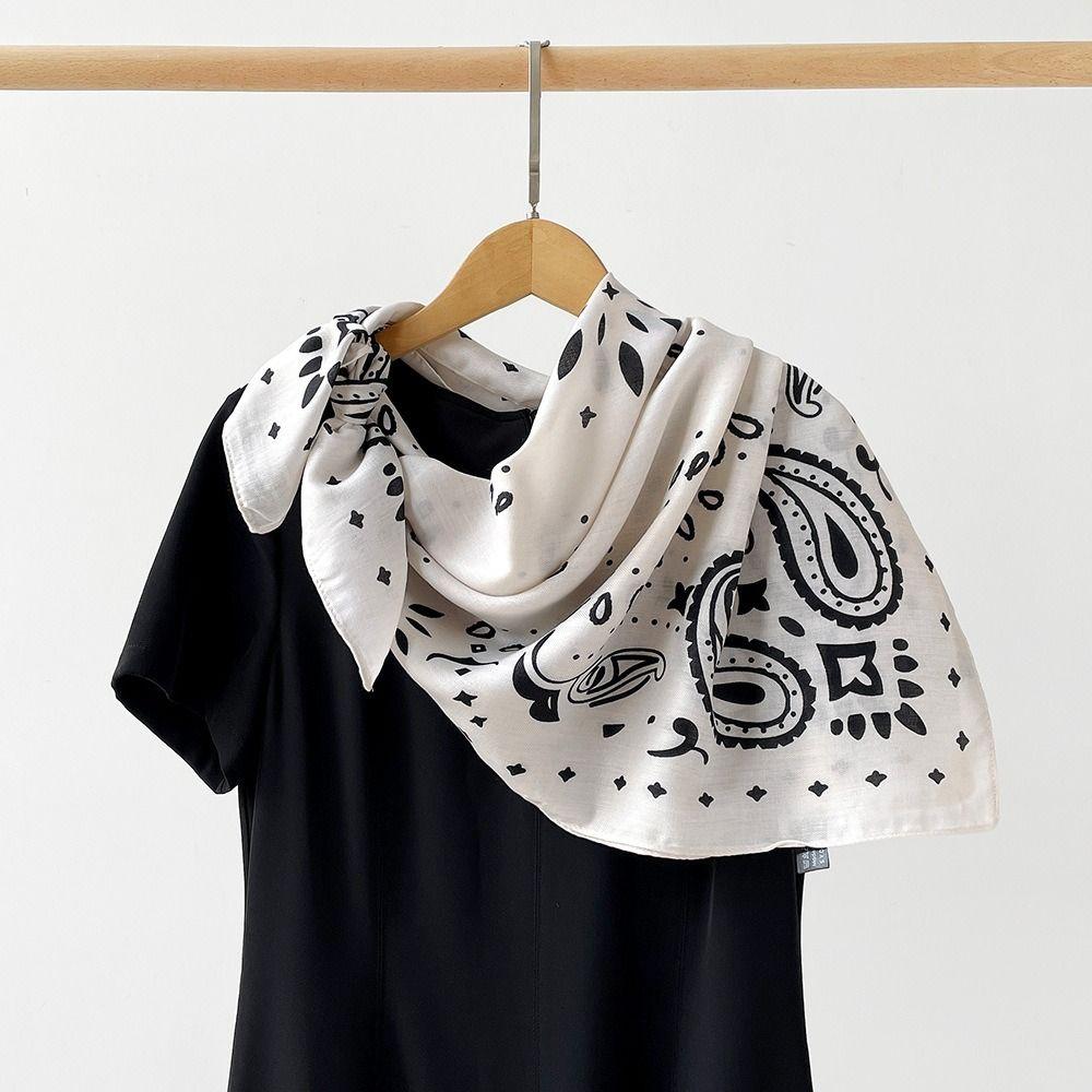 90cm Women Head Scarf Printed Silk Scarves Fashion Female Shawl Wrap  Summer Accessories