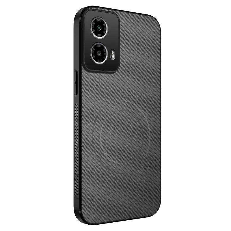 Чехол из углеродного волокна с магнитной беспроводной зарядкой для Motorola Moto Edge 50 NEO 50 Fusion 50 Ultra, противоударный силиконовый чехол