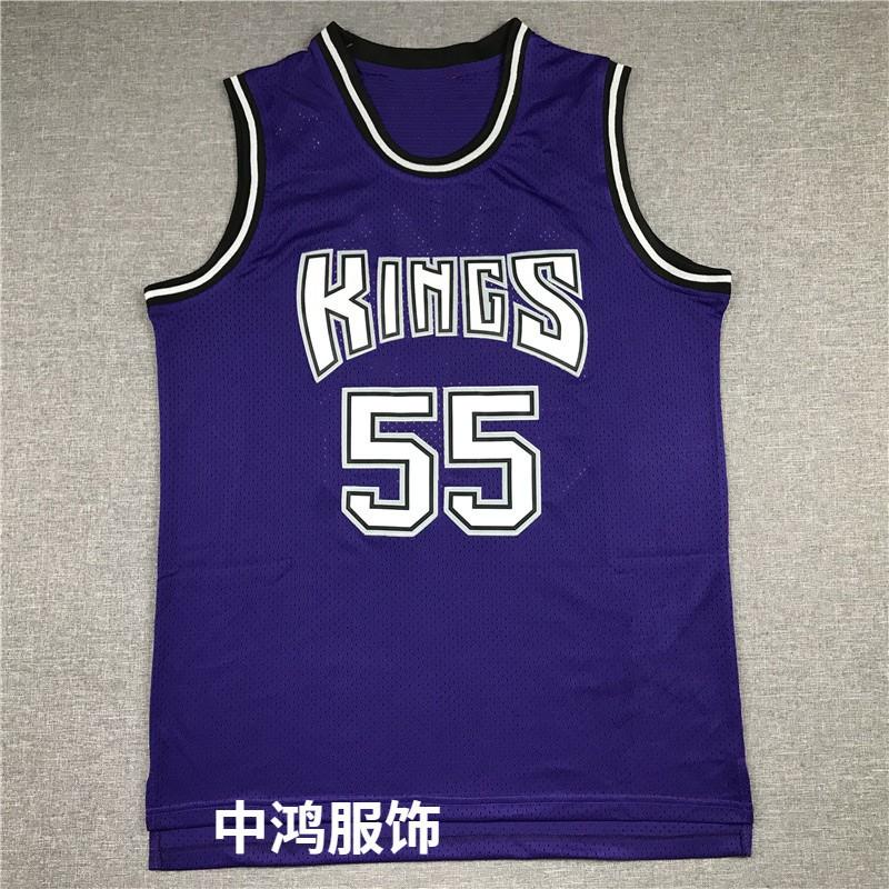 Mens Basketball Jersey Williams 55 Kings Vintage Embroidered Retro Style Cotton Blend Unisex Sport Shirt