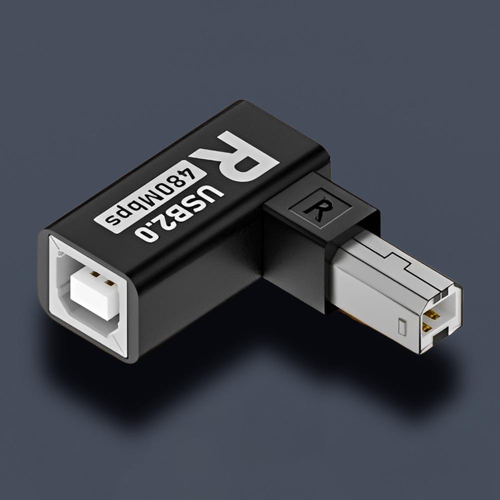 2-5PCS USB 2.0 Type B Printer Adapter 90 Degree USB B Adapter 480Mbps Extension Adapter Male To Female for Printer Scanner