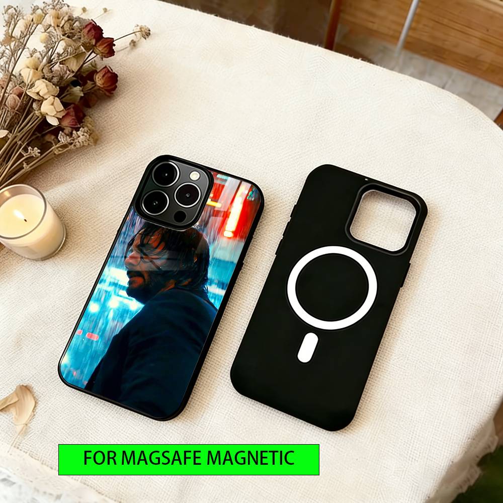 John Wick Phone Case For iPhone17,16,15,14,13,12,11 Plus,Pro Magnetic For Magsafe Wireless Charging
