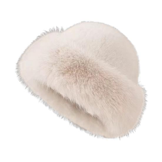 Зимняя шапка однотонная утолщенная теплая панама с плюшевой кромкой большая окружность головы женский головной убор повседневная одежда